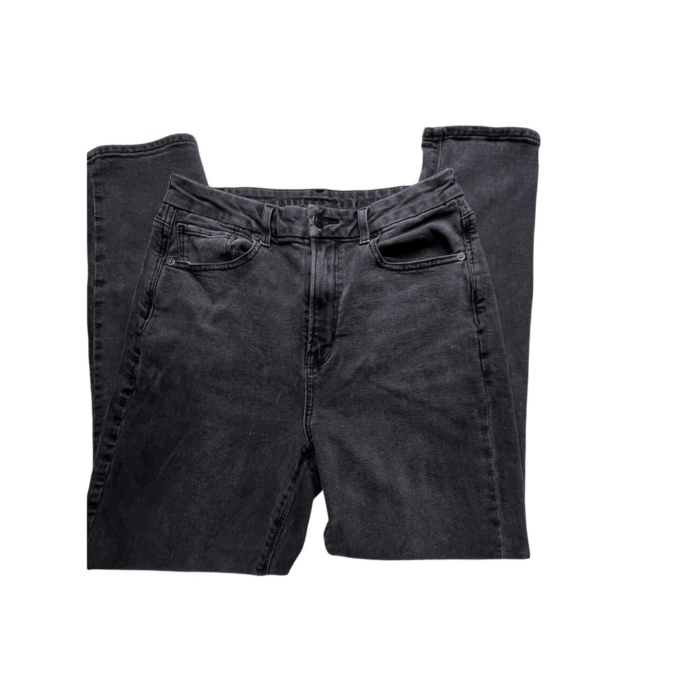 American Eagle Jeans WOMEN 6 Black Skinny High Rise Washed Denim Stretch Regular